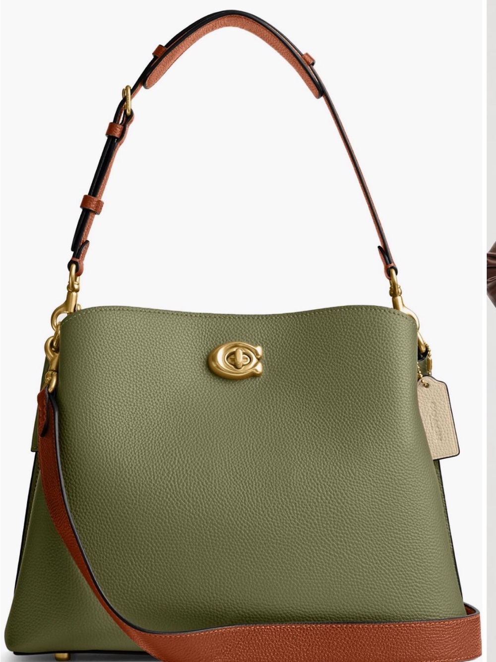 Coach Olive Shoulder Bag Chestnut Straps Colorblock Leather and Coated canvas